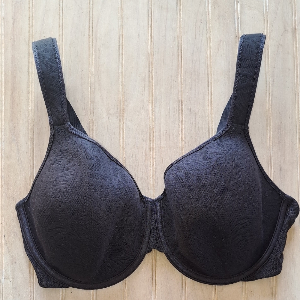 Wacoal Lace Black Supportive Lifts Full Coverage Underwire Bra with Wide Straps